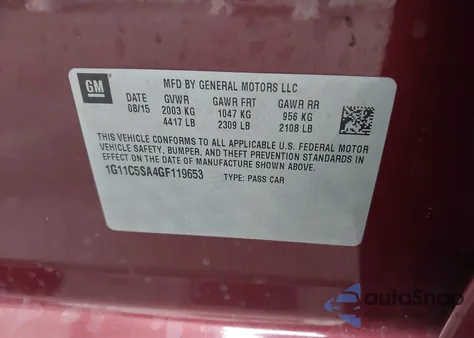 2016 Chevrolet Malibu Limited Lt from USA, damaged, VIN 1G11C5SA4GF119653